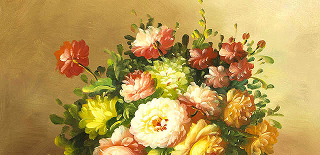 0B 《花卉静物》 当代油画家 文惠 精品油画